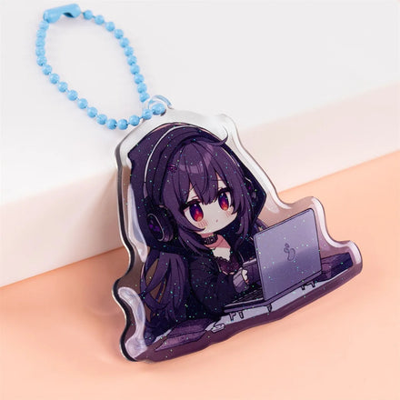 Custom Make Your Own Anime Holographic Plastic Acrylic Charm Keychain