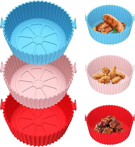 8 Inch Non-stick Reusable Food Grade Air Fryer Silicone Pot Basket Liner Air Fryer Silicone Pot for Air Fryer
