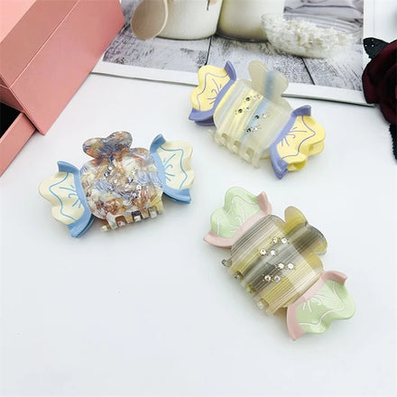 Hair Clip Rhinestone Candy Hairpin Shark Clip Hair Claws Wholesales Large Acetate Hair Claw Clips for Women Girl