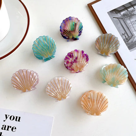 Wow Sheila 4CM Sweet Girl Style Acetic Acid Shell Clamping Hairpin Side Clip Hawaiian Claw Clip