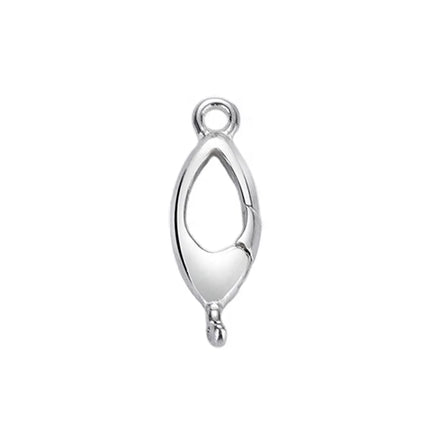 925 Sterling Silver Oval Double Bail Connector Charm Clasp Two Ring Push Gate Bead Clasp for Pendant Necklace