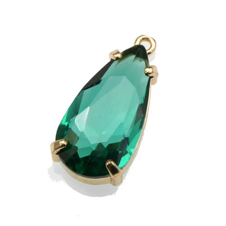 Fashion Earring Making Findings Faceted Water Drop Glass Crystal Charms Pendant