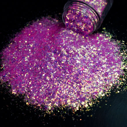 Bulk Polyester Pink Purple Small Size Opal Neon Sparkly Irregular Sequins Shard Nail Glitter