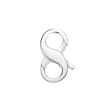 925 Silver Double Ended Lobster Claw Clasp Infinity Shape Two Sided Opening Connector for Pendant Necklace Jewelry