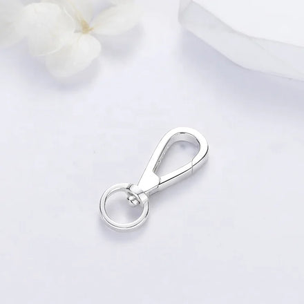 Silver 925 Oval D Key Ring Push Gate Lobster Keychain Clasps Swivel Lanyard Keyring Chain Clasp for Bracelet Necklace Making