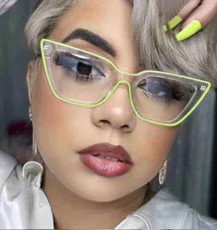 SPARLOO 2355 TR90 CP Arms Blue Light Blocking Green Line Female Cat Eye Optical Mixed Frames Wholesale Glasses Frame