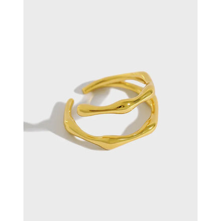 925 Sterling Silver Geometric Smart Ring Double Layers Fine Jewelry Rings Hollow Irregular Rings for Girls Gift Wholesale