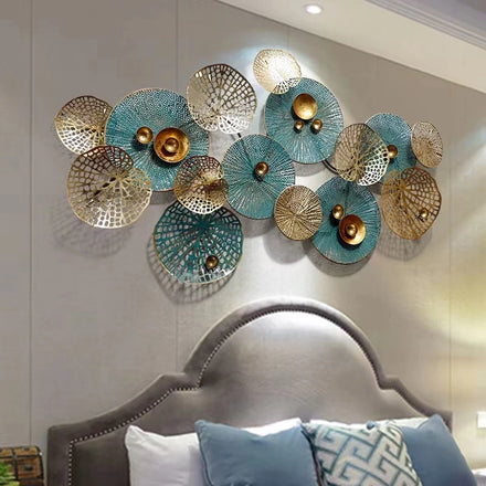 126X63CM Spring Flower Leaves Decorative Customized Handicrafts Bedroom Hotel Wall Art Decoration Iron Home Dropshipping DDP