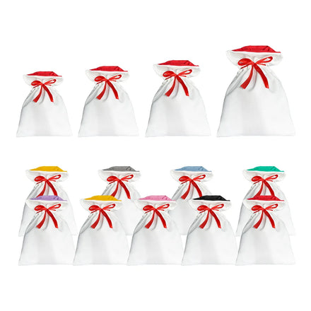 DIY Logo Christmas Present Gift Drawstring Bag Blank Sublimation Canvas Santa Sack