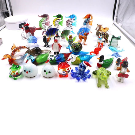 Mixed Design Big Large Size Handmade Murano Lampwork Glass Animal Sculpture Figurine Wholesale for Home Decoration