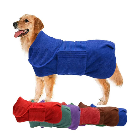 Luxury Dog Bathrobe Towel Coat Vendors Cat Towel Coat Microfiber Soft Super Absorbent Pet Bathrobe Drying Coat Pet Bath Robes