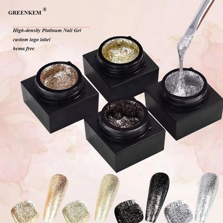 Private Label UV High-density Platinum Nail Gel Manicure Tools 5ml Glitter Liner Nail Gel Polish