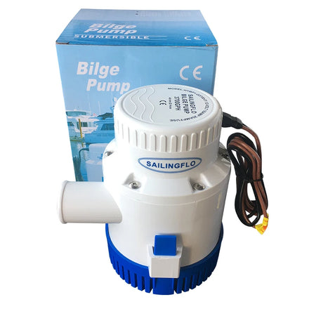 Sailingflo 12v 3700GPH High Flow Rate Anti-Airlock Bilge Pump 8m Head CE Certified 40MM Outlet Marine RV Campers 1 Year Warranty