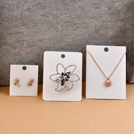 White Stud Hoop Earring Brooch Hair Necklace Jewelry Cards Display Packing Gift