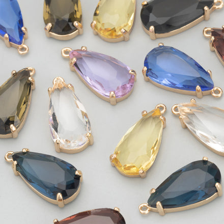 M556 10pcs/Lot Metal Copper Frame Handmade Crystal Charms DIY Jewelry Making Components Earrings Accessories DIY Pendant