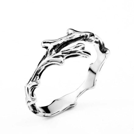 OAHLAN Wholesale Fashion Jewelry Simple Personality Branch Shaped Titanium Stainless Steel Rings for Men and Women