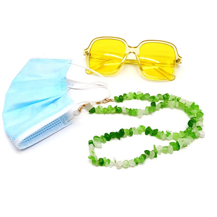 Sunglasses Holder Strap Women's Chain on the Neck 4mm Natural Stone Glasses Cord Men Lanyard 65cm Long
