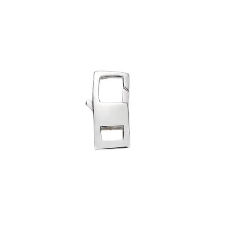 Sterling Silver Rectangular Lobster Claw Clasp Double Ended Bracelet Clasp Double Eye Rectangle Findings for Jewelry Making