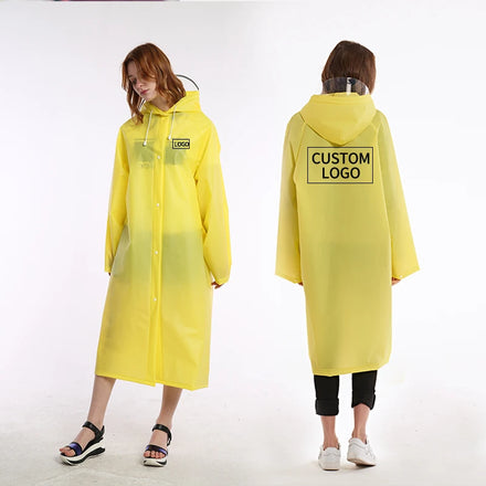 Custom Transparent Waterproof Breathable Fashionable EVA Long Raincoat for Adults Durable Reusable Windproof Outdoor Fishing