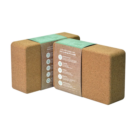 Custom Logo Yoga Block Cork Brick Foam Yoga Blocks Cork Printing and Strap Set