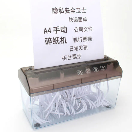 Mini Manual Paper Shredder Portable Hand-Cranked Straight Cutter Shredder Paper Cutting for Home