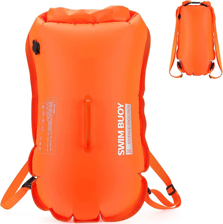 E-MYWAY Sports Swim Backpack 35L PVC Waterproof Swimming Bubble Safety Float Shoulder/Waist Strap Open Water Paddle Customized