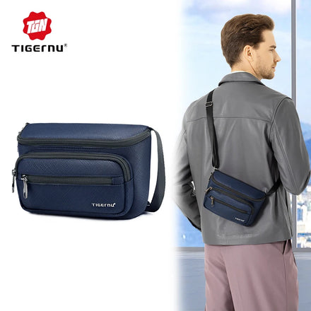 Men's 7.5 Inch Nylon Crossbody Sling Bag Large Capacity Fashionable Waterproof Wear-Resistant Scratch-Resistant Design Universal