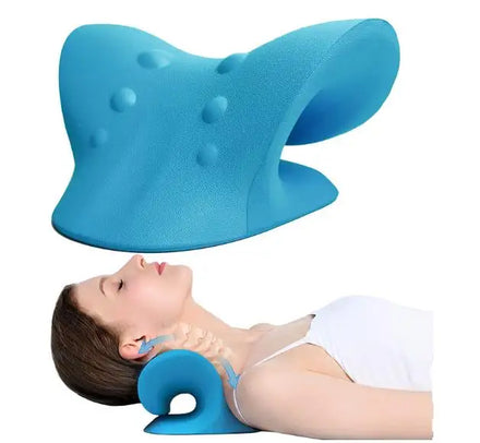 CW BKS004 C Type EVA Cervical Neck Traction & Shoulder Stretcher Chiropractic Pillow for Neck Pain Relief