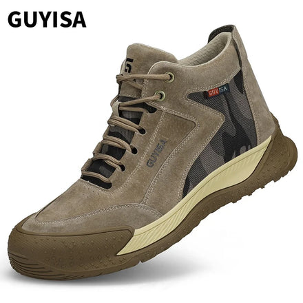 GUYISA Brand European Standard CE Outdoor Safety Boots Non-slip Rubber Sole Steel Toe Safety Shoes for Men