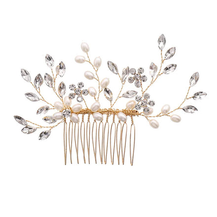 Wholesale Customized Wedding Jewellery Hair Comb Handmade Crystals Pearl Bridal Hair Accessories for Women