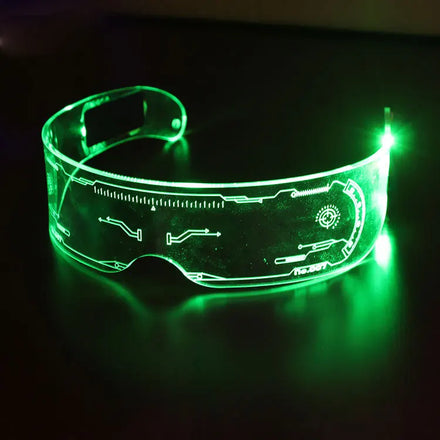 Top Fashion Cyberpunk LED Luminous Acrylic Light-Up Glasses Colorful Lights Breathing/Flashing Functions Chinese New Year