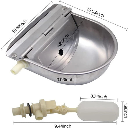 Automatic Stainless Steel Cow Drinking Water Bowl With Float Valve Cattle Trough Farm Livestock Animals
