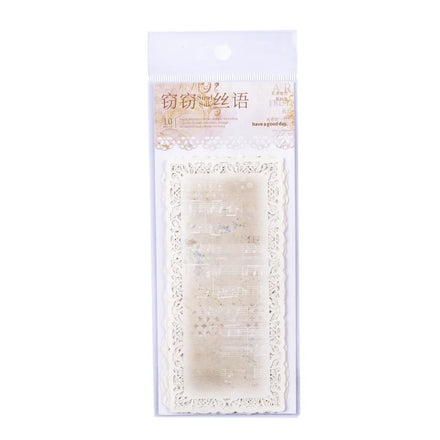 10 Pieces/Pack Hollow Out Lace Pad Whispering Series Long Hollow Out Journal Decorative Source Material
