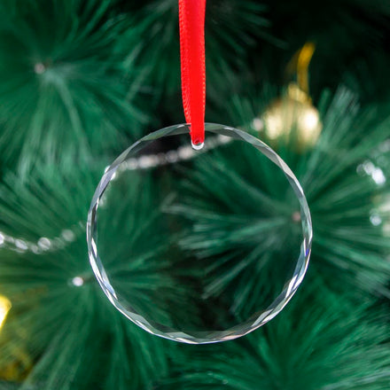 2025 Cheap Wholesale Sublimation Blank Christmas Ornaments Decoration Customized Clear Crystal Glass Christmas Ornaments