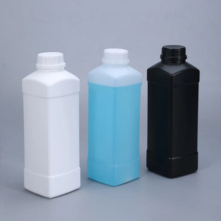 1000ml Food Grade Reagent Plastic Bottle HDPE Screw Cap Square for Storage