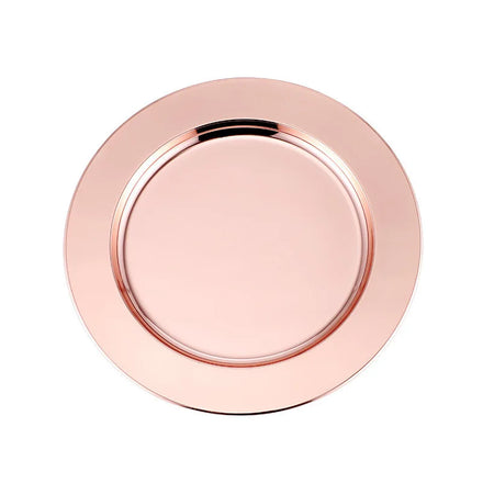 Wholesale Metal Stainless Steel Bronze or Gold Rose Round Wedding Table Decoration Charger Plates From Zstonda