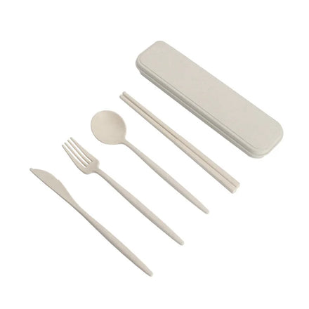 Factory Wholesale Portuguese Creative Outdoor Travel Portable Tableware Set 4 Piece Knife Fork Spoon Chopsticks Stainless Steel