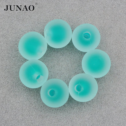 JUNAO 16mm Jelly Rhinestones With Hole Round Clothing Decoration Acrylic Gradient Beads for Jewelry