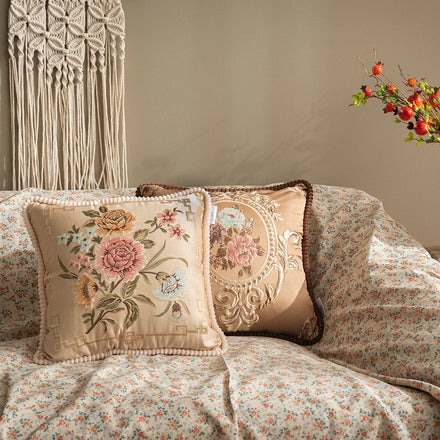 European-style Luxury Restore Ancient Ways Double-sided Embroidery Sofa Cushion Cover