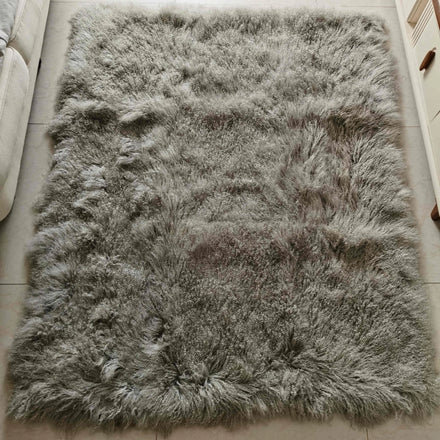 IRWOODS 2*4ft 2*3ft 3*6ft Modern Mongolian Curly Sheepskin Fur Throw Blanket High Pile Thick Grade a Suede Backed Solid Color