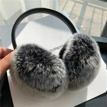 Winter Vrouwen Warm Real Rabbit Bont Oorbeschermers Meisje Oorlelletje Ultralarge Imitatie Ladiy 'S Pluche Gehoorbeschermers