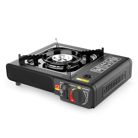 Portable Propane Butane Split Manual Metallic Outdoor Camping Stove with Electronic Ignition for Hiking Fishing BBQ