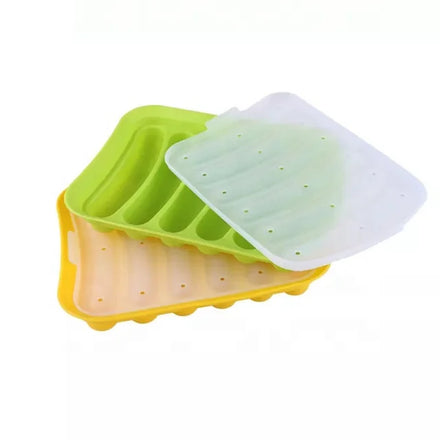 6-in-1 DIY Home Made Wonderfulife Blue Rectangle Eco-Friendly Silicone Sausa Hot Dog Baking Mold Cake Air Fryer Liner