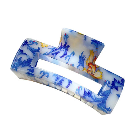 2022 New Blue and White Porcelain Chinese Style Grab Clip Women's Back of Head Curling Shark Clip Simple Temperament Headdress