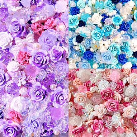 Beauty Rose Flower Resin Cabochon Photochromic Camellia Resin Charm for DIY Jewelry Making Accessories