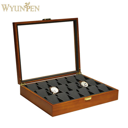 WYP Luxury Storage Cases Display Wooden Veneer Watch Boxes Gift Packaging Box Watches Jewelry Storage