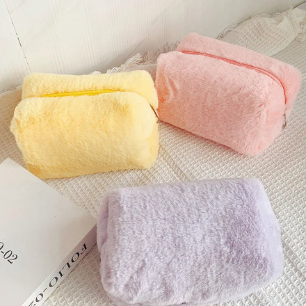 Hot Sale Cute Plush Soft Cosmetic Bag Pencil Pouch Japanese Style Makeup Brush Case