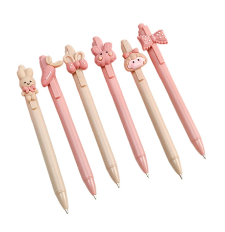 0.5mm Cute Cartoon Gel Pen 3D Kawaii Rabbit Modeling Press Neutral Pen for Student Writing School Office Supplies Pressed Pen