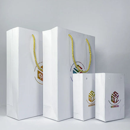 Wholesale Custom Handle Bag Christmas Gift Craft Packaging Paper Bag With Your Own Logo