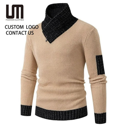 OEM Wholesale Cheap Winter Fashion Style Men Hot Product Warm Knitted Turtleneck Thick Sweaters